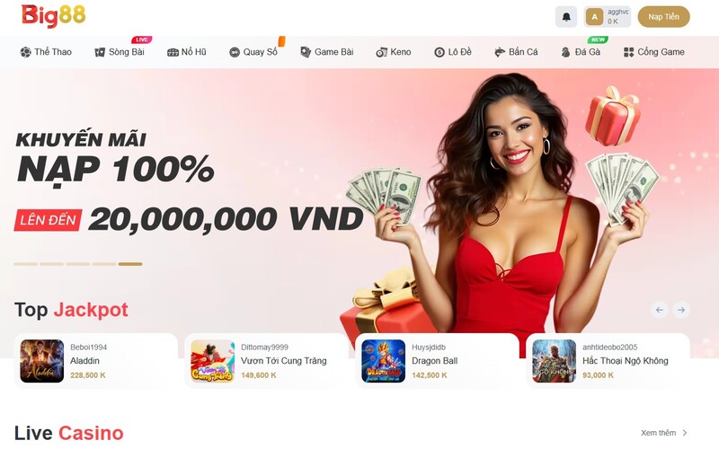 Tận dụng khuyến mãi và hoàn trả từ Big88