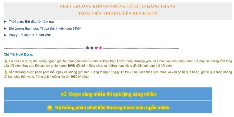 Khuyến mãi 69VN mới nhất – Ưu đãi thành viên mới cực khủng