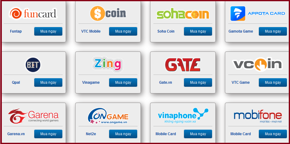 Dùng thẻ game siêu đơn giản