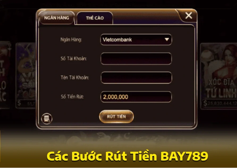 Hướng dẫn rút tiền Bay789 nhanh chóng trong 3 bước