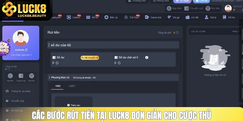 Rút tiền luck8: Bí quyết mượt mà cho trải nghiệm không gián đoạn