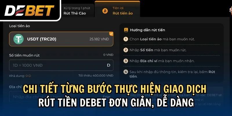 Hướng dẫn xác minh tài khoản trước khi rút tiền Debet