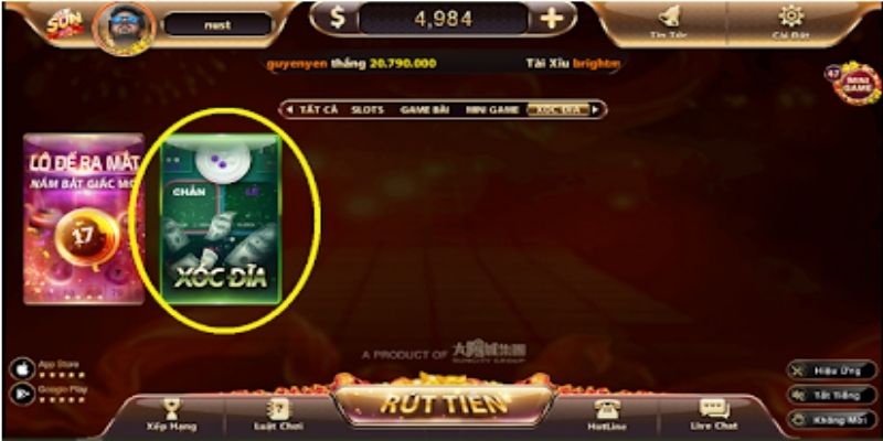 Các dòng xóc đĩa Sunwin được người chơi ưa chuộng